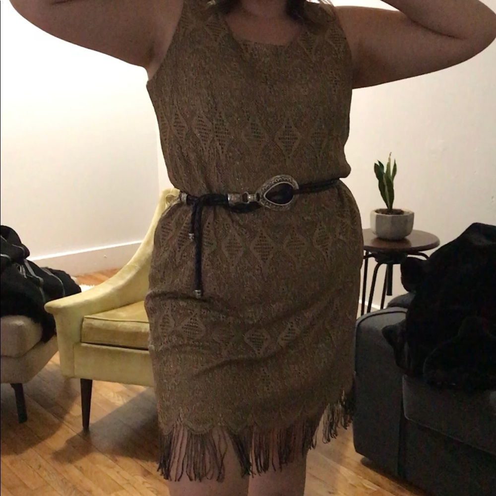 Vintage Gold Fringe Dress